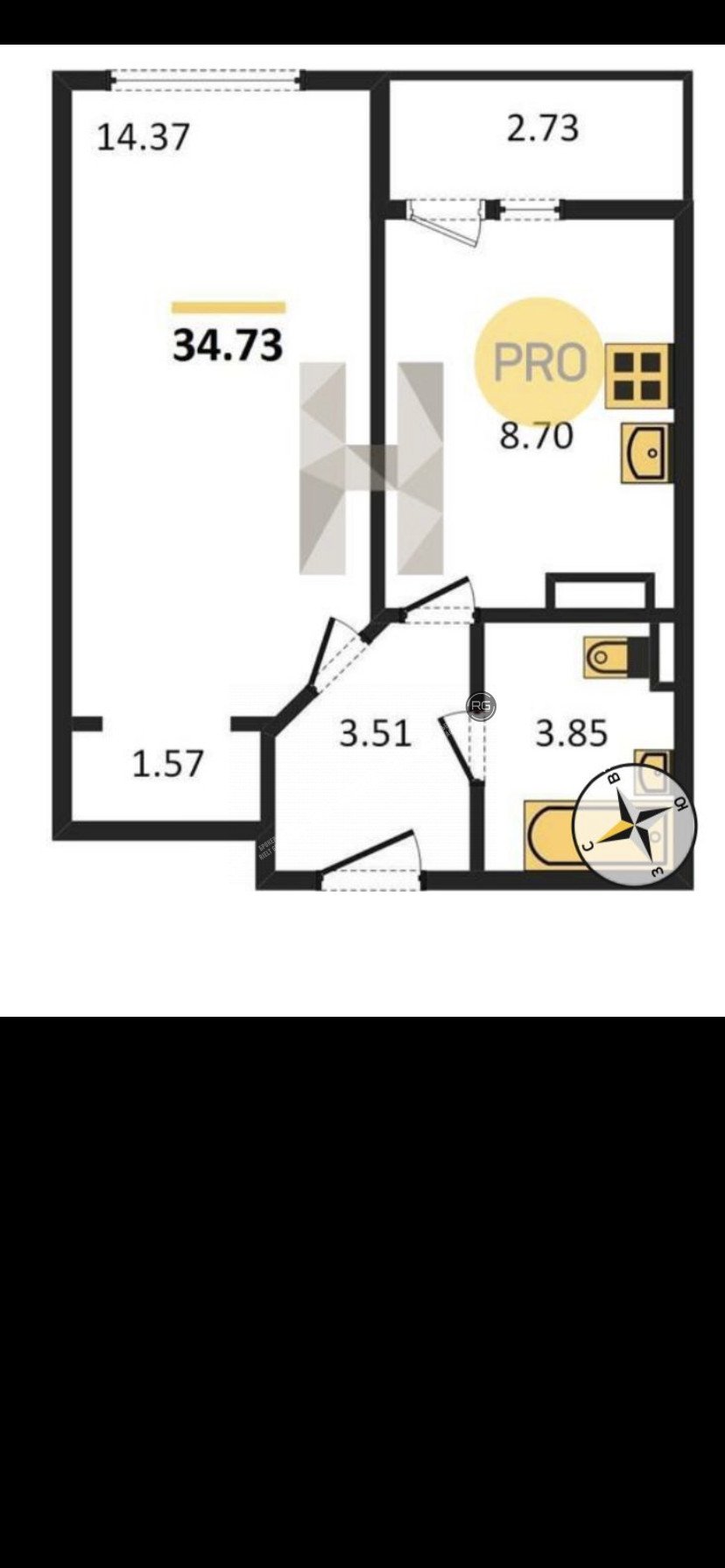 Миниатюра 11, 1к.кв., 32 м², Ленинградская область, Всеволожский район, Мурино г., Шоссе в Лаврики ул., д.59, к.2