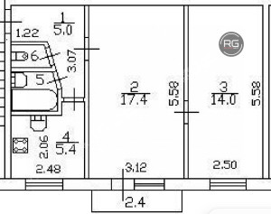 Миниатюра 33, 2-к квартира, 44,8 м², Санкт-Петербург, Фрунзенский район, Софийская ул., д.35, к.6
