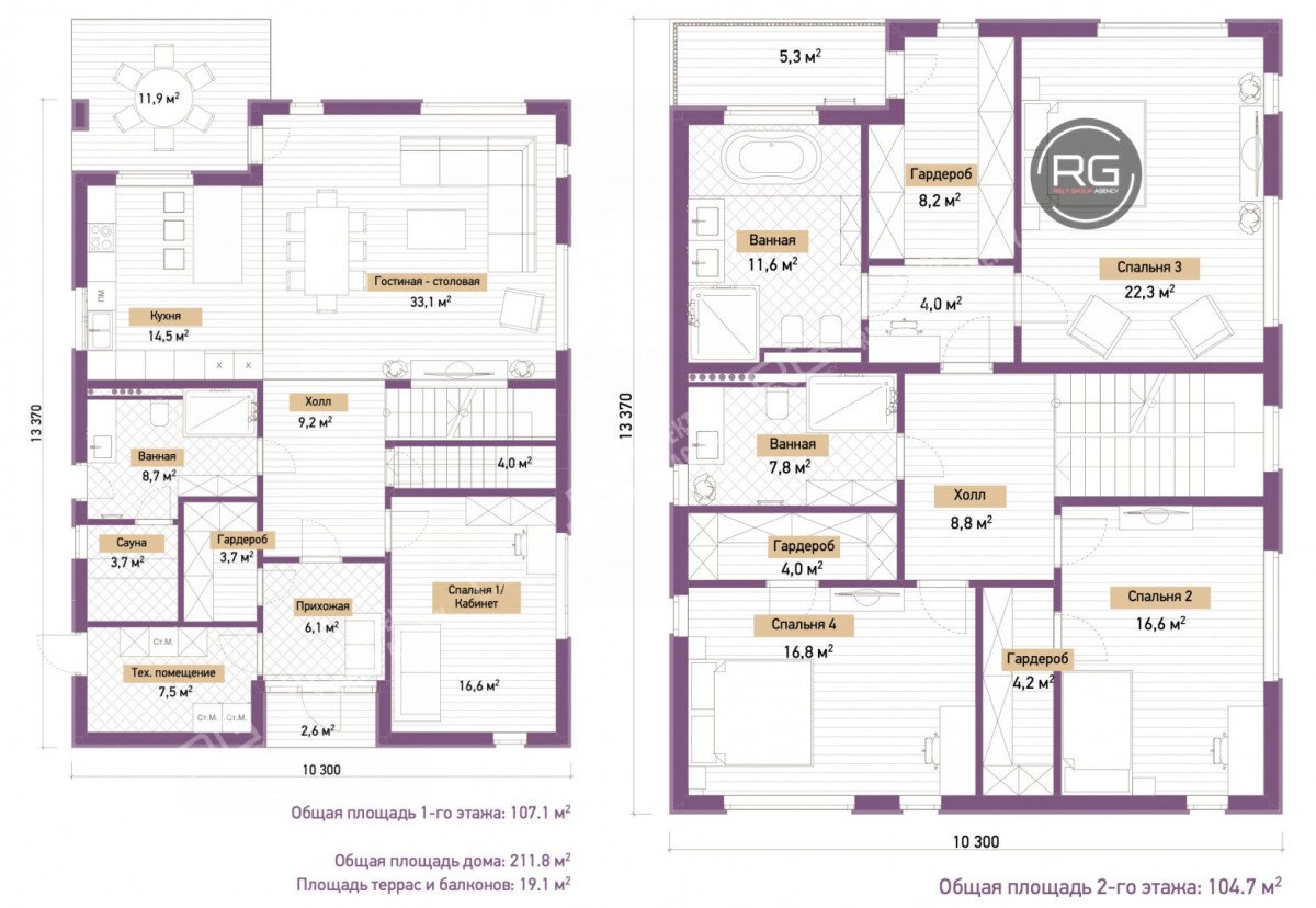 Миниатюра 21, Дом 210 м2 на участке 7 соток, 210 м², Ленинградская область, Всеволожский район, Кальтино д.