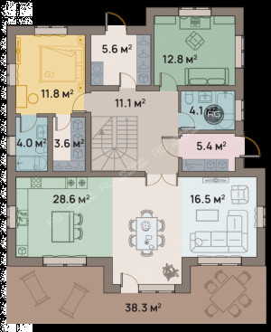 Миниатюра 13, Коттедж 223м2 на участке 14 соток, 223 м², Ленинградская область, Всеволожский район, КП Прилесный 2.0 тер.