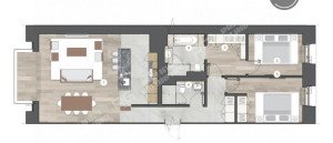 Миниатюра 9, Квартира класса De Lux 107 м2, 107 м², Санкт-Петербург, Петроградский район, Адмирала Лазарева наб., д.22