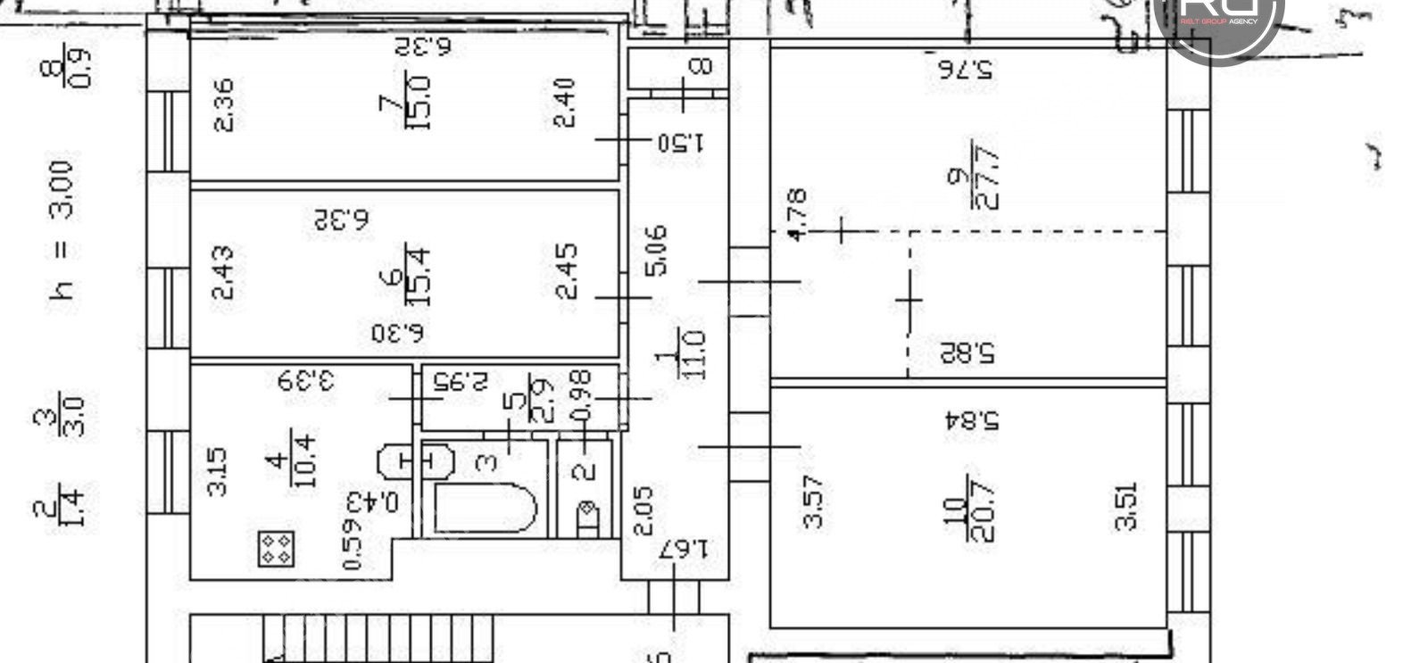   Квартира на Фонтанке!, 108 кв.м. 