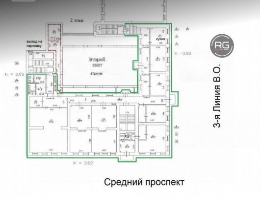 Офис с отдельным входом, 510 м², Санкт-Петербург, Василеостровский район, Средний В.О. пр-кт., д.34