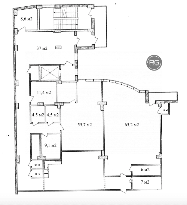   Офисный блок 350 м2 в БЦ класса А, 350 кв.м. 