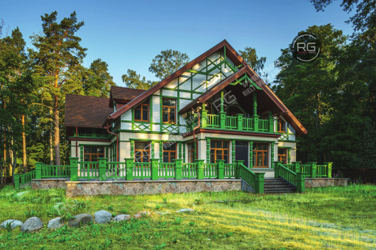 Вилла в стиле «русская усадьба», 710 м², Санкт-Петербург, Курортный район, Зеленогорск г., Курортный, 2-я Пляжевая ул., д.1, литер Л